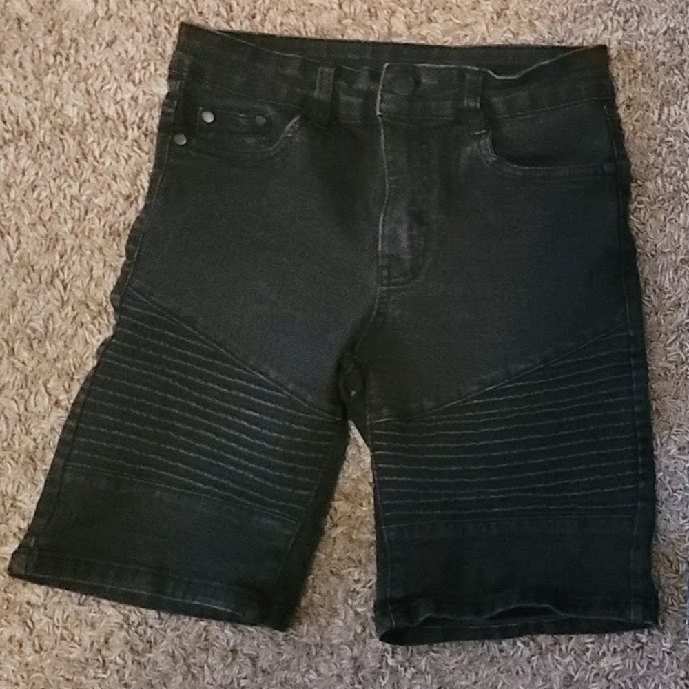 Boys Black Denim Shorts